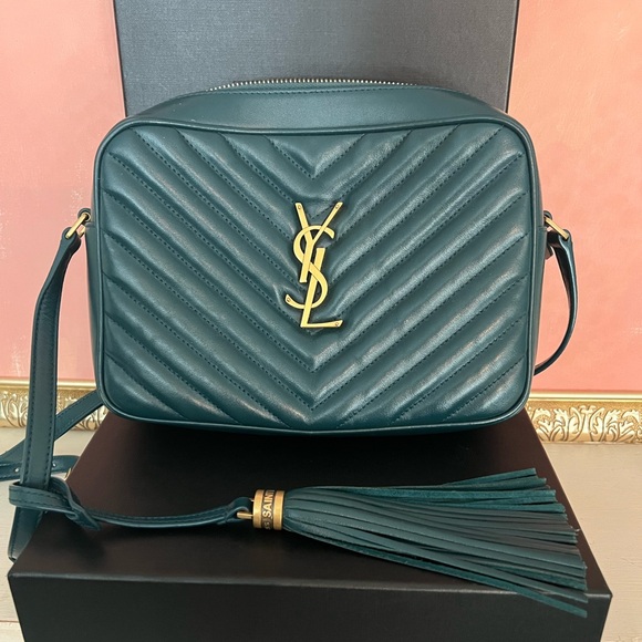 YSL Saint Laurent Quilted Chevron Lou Crossbody Bag. - Picture 3 of 17